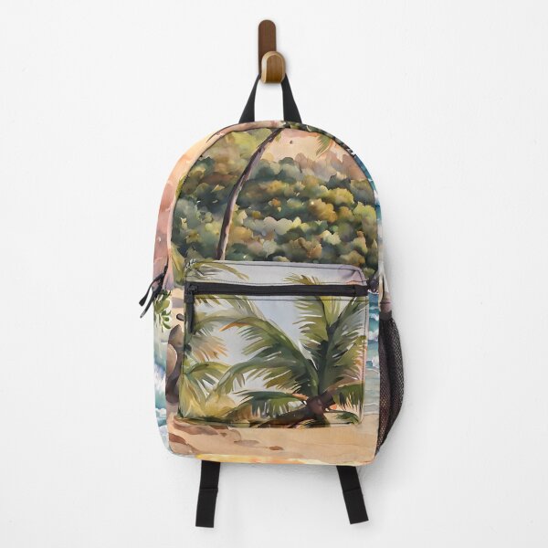 Item preview, Mustique Beach: Watercolor Sunset Beauty on Display designed and sold by LSVart.