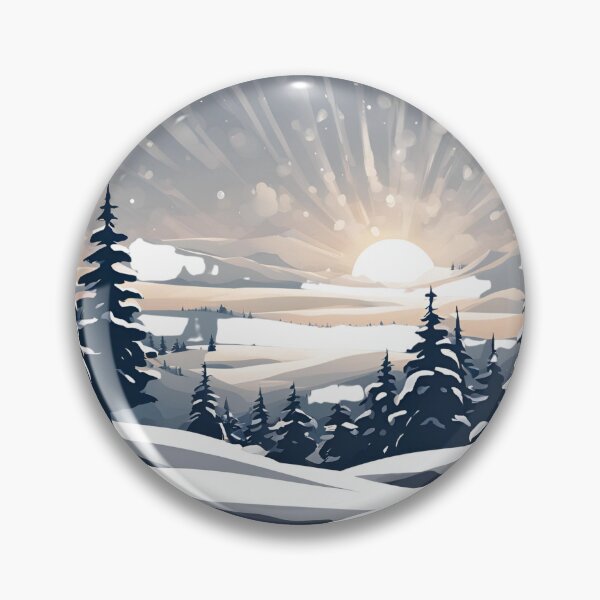 Item preview, Winter Landscape Logo – Snowy Mountains & Cozy Winter Atmosphere, winter, funny, gifts, you, designed and sold by Ewelina Niemiec.