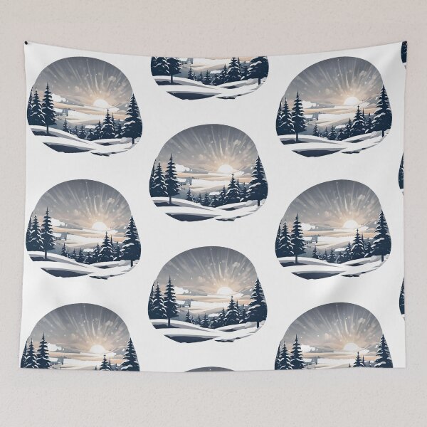 Item preview, Winter Landscape Logo – Snowy Mountains & Cozy Winter Atmosphere, winter, funny, gifts, you,  designed and sold by Ewelina  Niemiec.