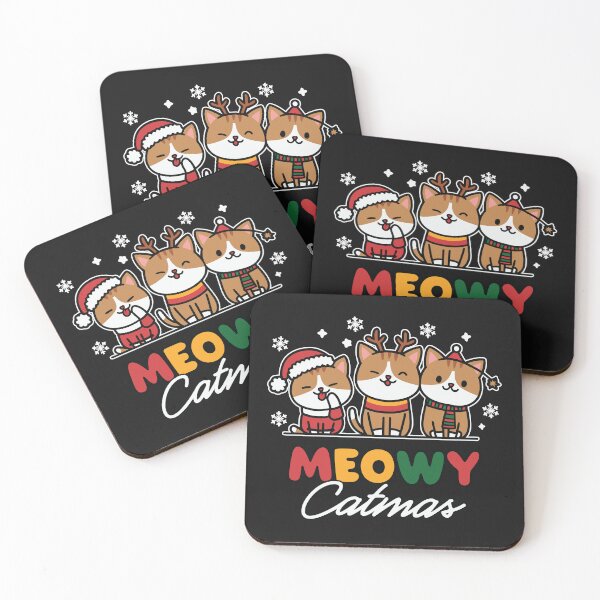 Item preview, Cute Meowry Catmas Kittens Santa Hat  designed and sold by Belhbib Art ⭐⭐⭐⭐⭐.