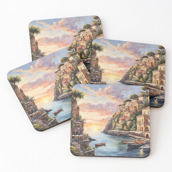 Item preview, Sorrento: Watercolor Sunsets, Italy's Coastal Beauty Shines designed and sold by LSVart.