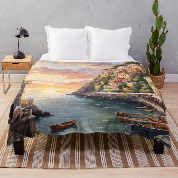 Item preview, Sorrento: Watercolor Sunsets, Italy's Coastal Beauty Shines designed and sold by LSVart.