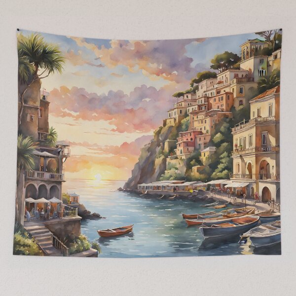 Item preview, Sorrento: Watercolor Sunsets, Italy's Coastal Beauty Shines designed and sold by LSVart.