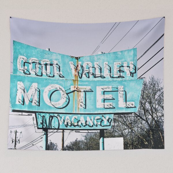 Item preview, Retro Cool Valley Motel Neon Sign Art Print - Bold and Rustic Charm designed and sold by FraireDesign.
