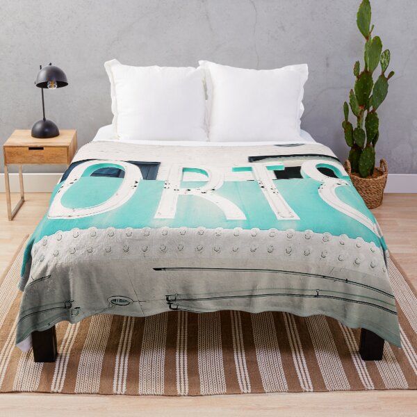 Item preview, Vintage Cortez Hotel Neon Sign Art Print - Bright Teal Retro Charm designed and sold by FraireDesign.