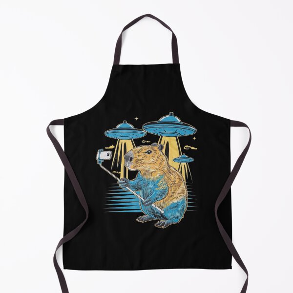Item preview, Capybara Selfie with UFOs - Funny Alien Encounter Art designed and sold by love3617.