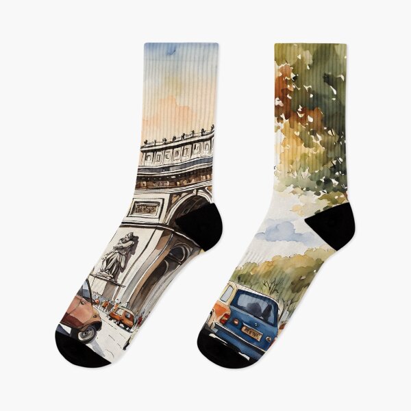 Item preview, Arc de Triomphe: Watercolor Sunset in Paris designed and sold by LSVart.