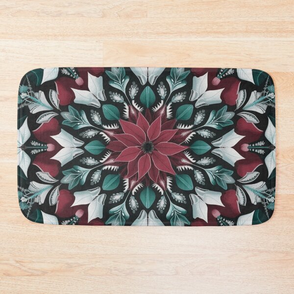 Item preview, Burgundy Poinsettia Winter Floral Design designed and sold by pnidesign.