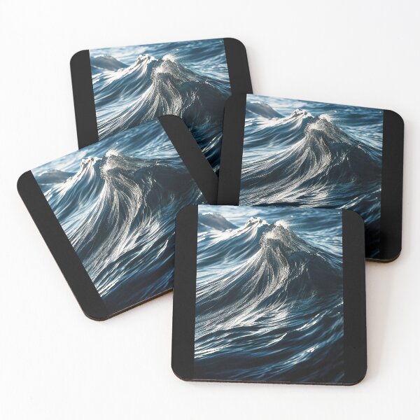 Item preview, Dynamic Ocean Waves in Deep Blue - Nature Photography designed and sold by regnumsaturni.