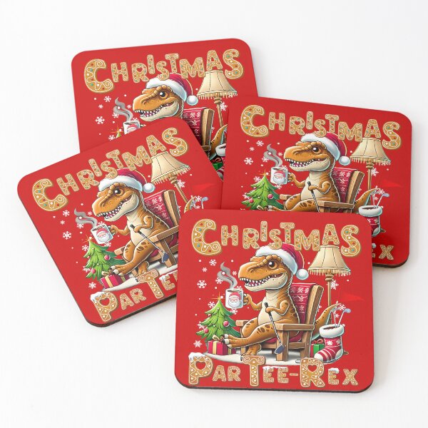 Artikelvorschau, Weihnachtspar-Tee Rex Dinosaurier T-Rex entworfen und verkauft von The Art of Kkatarynka.
