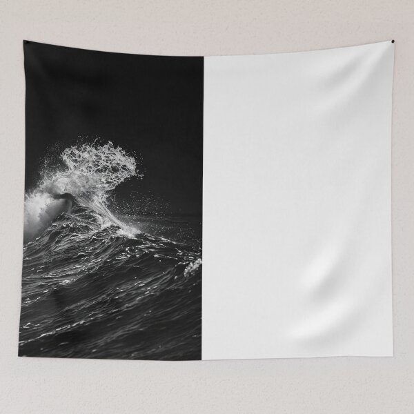 Item preview, Monochrome Ocean Wave Splash - Nature Photography designed and sold by regnumsaturni.