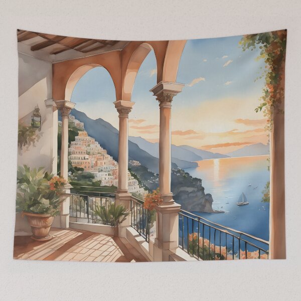 Item preview, Positano Archway: Ocean Sunset View designed and sold by LSVart.