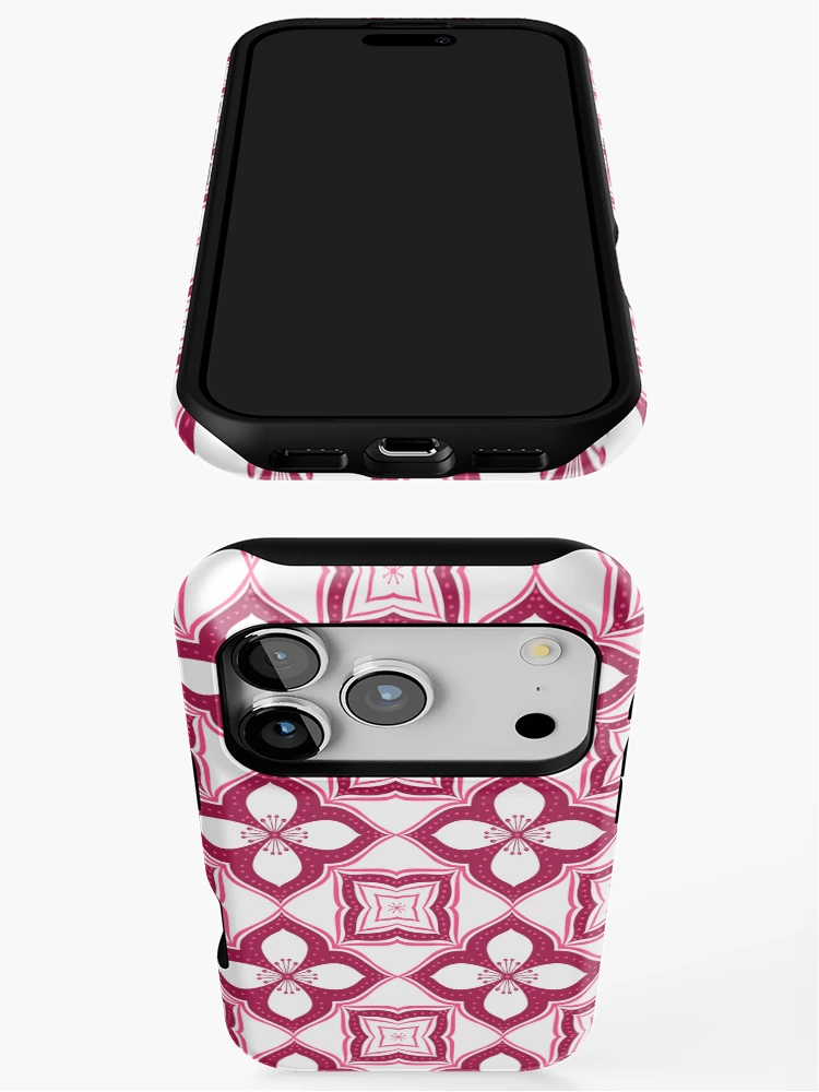Thumbnail 3 of 4, iPhone Case, Pink Tile designed and sold by Rabanico.