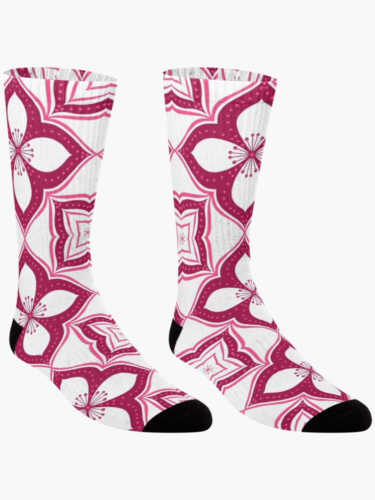 Thumbnail 3 of 5, Socks, Pink Tile designed and sold by Rabanico.