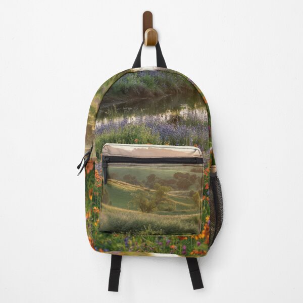 Item preview, Sunset Over Wildflower Meadow Landscape - Nature Photography designed and sold by regnumsaturni.