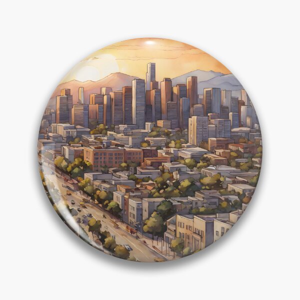 Artikelvorschau, Sonnenuntergang in Los Angeles: Aquarellschönheit hervorgehoben entworfen und verkauft von LSVart.