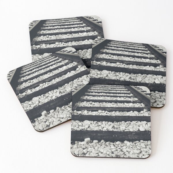 Item preview, Black and White Railroad Tracks - Mystery Ahead Industrial Art Print designed and sold by FraireDesign.