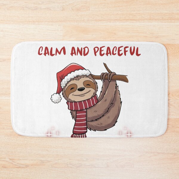 Item preview, Calm and peaceful Christmas,   Lazy Christmas Sloth , Santa's little helper, Be happy, calm and peaceful designed and sold by KolorellaS.