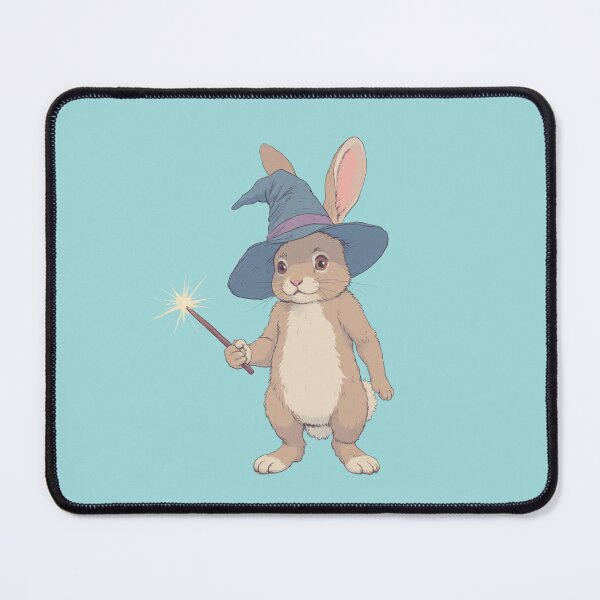Item preview, Enchanted Hare Wand and Whimsy Comic Style Illustration designed and sold by MadeByHaresShop.