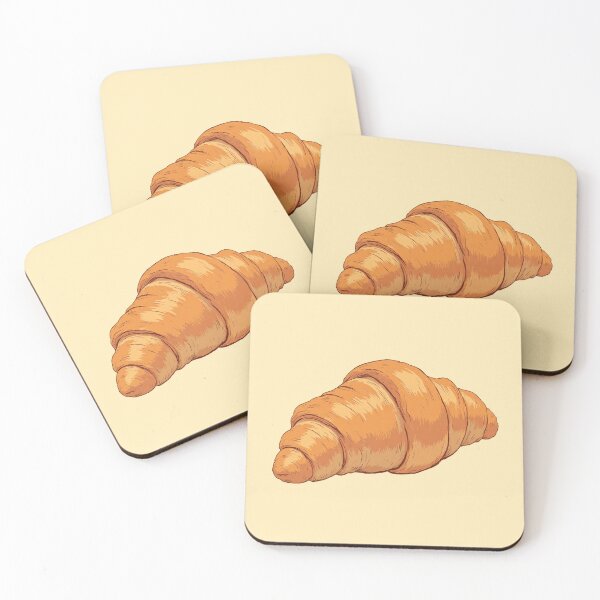 Item preview, Golden Butter Croissants in Pastels Comic Style Illustration designed and sold by MadeByHaresShop.