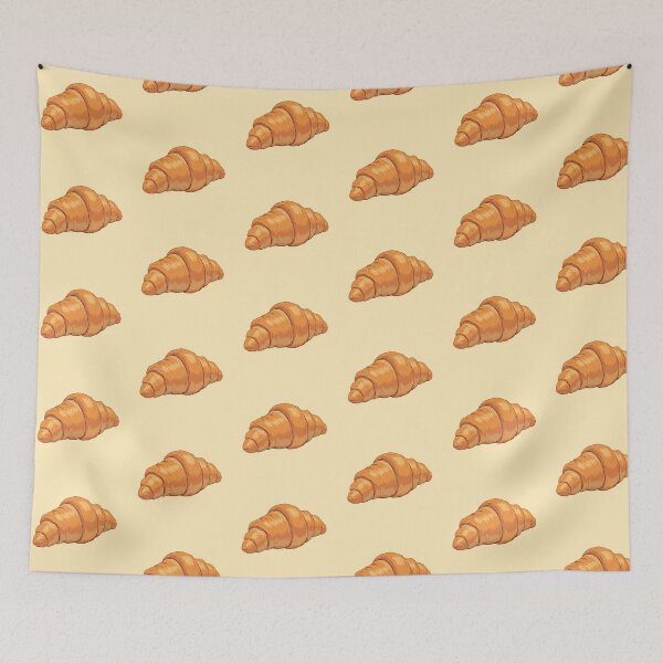 Item preview, Golden Butter Croissants in Pastels Comic Style Illustration designed and sold by MadeByHaresShop.