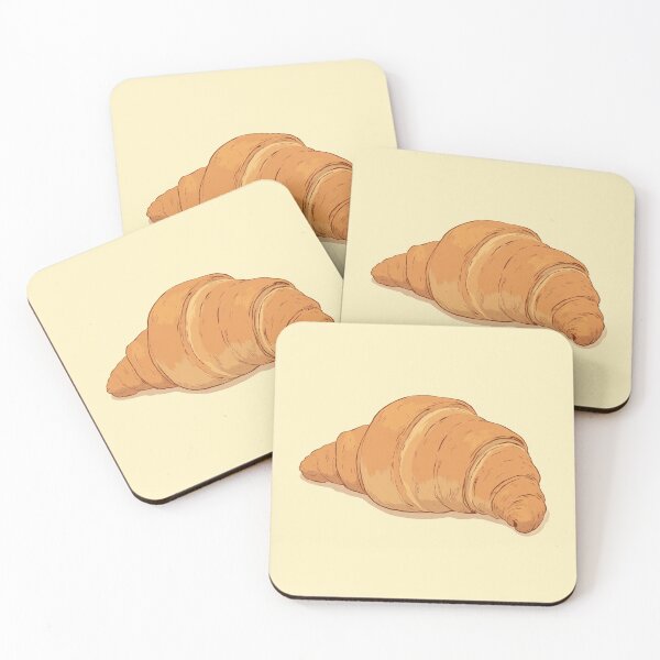 Item preview, Golden Butter Croissants in Pastels Comic Style Illustration designed and sold by MadeByHaresShop.