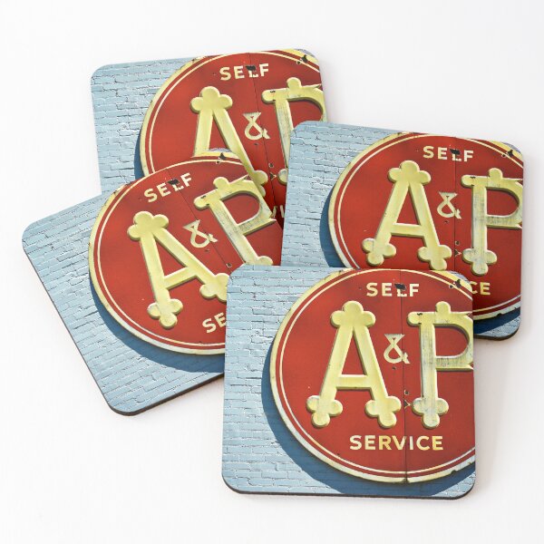 Item preview, Vintage A&P Self Service Sign - Bold Red and Yellow Retro Art Print designed and sold by FraireDesign.