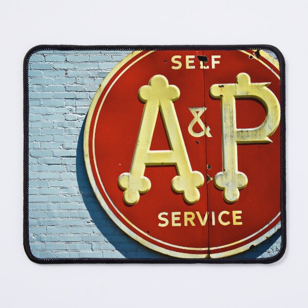 Item preview, Vintage A&P Self Service Sign - Bold Red and Yellow Retro Art Print designed and sold by FraireDesign.