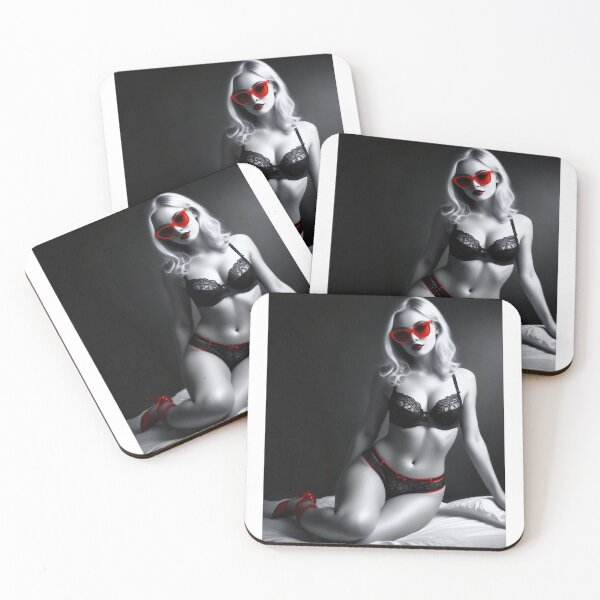 Item preview, Copie de Copie de Copie de Copie de Copie de Copie de Copie de Copie de Copie de Woman, blonde, black, white red designed and sold by Dan9010.