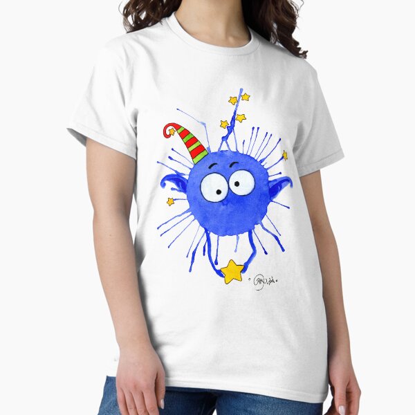 Item preview, Blue Elf Puffball with stars designed and sold by CaryadArtwork.