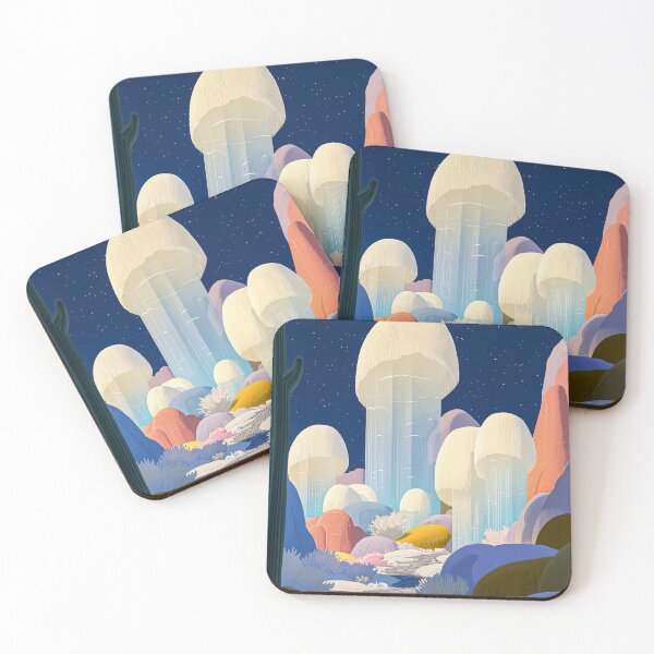 Item preview, Whimsical Dreamscape with Glowing Mushrooms under Starry Night Sky designed and sold by regnumsaturni.