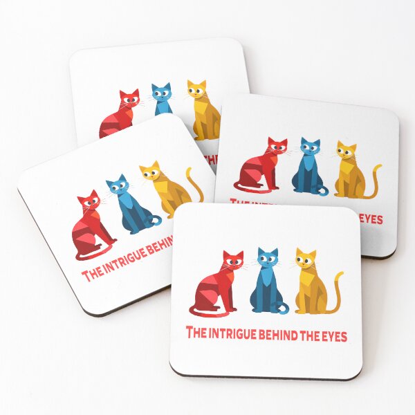 Item preview, Abstract Minimalist Cat trio– The Intrigue Behind the Eyes designed and sold by SpeakingPrint2.