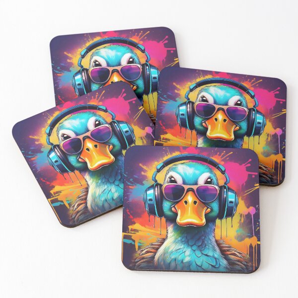 Item preview, Graffiti duck wearing headphones and sunglasses designed and sold by Boxing Kangaroo Retail Company.