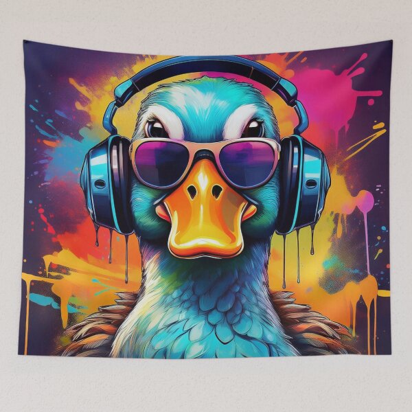 Item preview, Graffiti duck wearing headphones and sunglasses designed and sold by Boxing Kangaroo Retail Company.