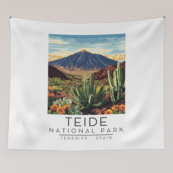Item preview, A Vintage Illustration of Teide National Park - Tenerife - Spain  designed and sold by GoodOldVintage.
