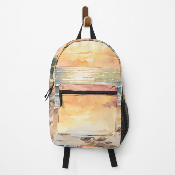 Item preview, Mustique Beach: Watercolor Sunset, Caribbean Paradise Shines designed and sold by LSVart.