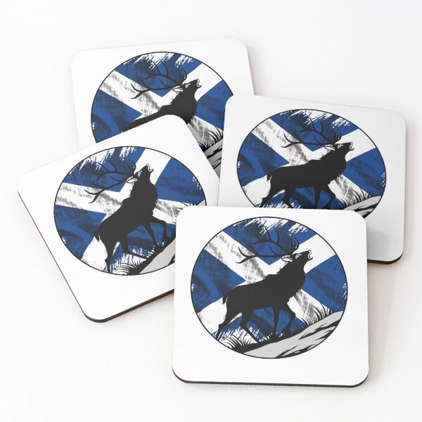 Item preview, Scottish Highland Deer with flag of Scotland badge designed and sold by Aux Arc.
