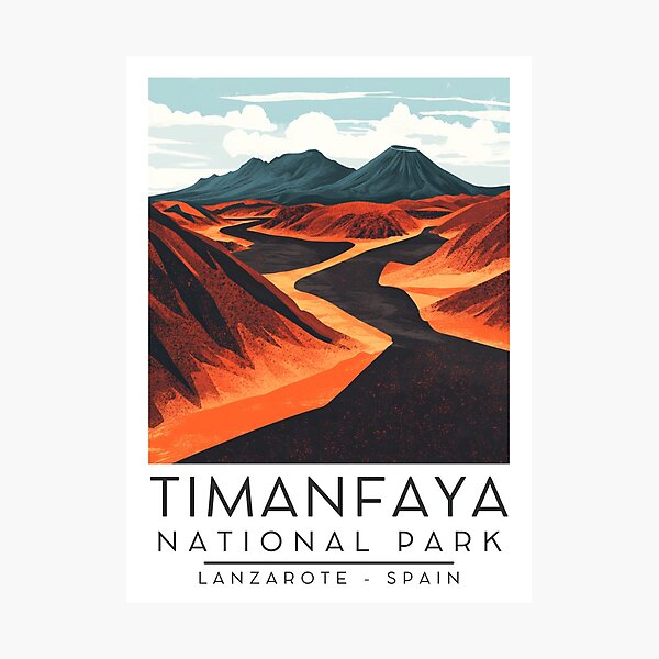 Item preview, A Vintage Illustration of Timanfaya National Park - Lanzarote - Spain  designed and sold by GoodOldVintage.