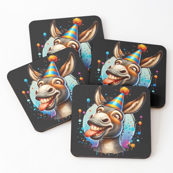 Item preview, Burro divertido con sombrero de fiesta designed and sold by AwesomeBeyondLimits.