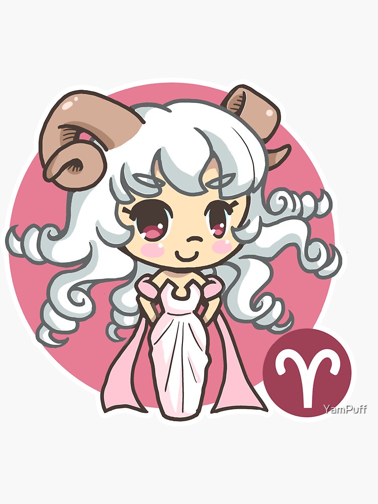  Aries  The Chibi  Zodiac  Sticker by YamPuff Redbubble