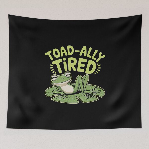 Item preview, Toad-ally Tired: Relaxed Frog on Lily Pad designed and sold by love3617.
