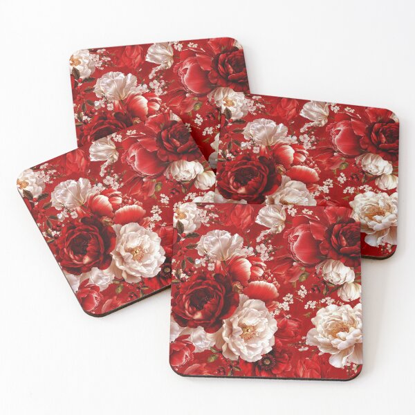Item preview, Vintage Red Floral Baroque Elegance Nightgarden designed and sold by UtArt.