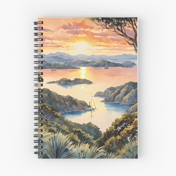 Item preview, Bay of Islands: Watercolor Sunset in New Zealand designed and sold by LSVart.