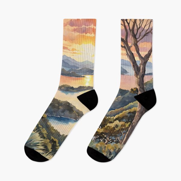 Item preview, Bay of Islands: Watercolor Sunset in New Zealand designed and sold by LSVart.