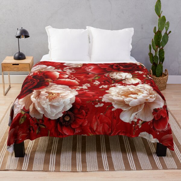 Item preview, Vintage Red Floral Baroque Elegance Nightgarden designed and sold by UtArt.