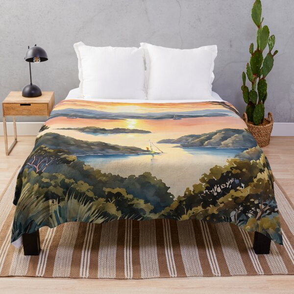 Item preview, Bay of Islands: Watercolor Sunset in New Zealand designed and sold by LSVart.