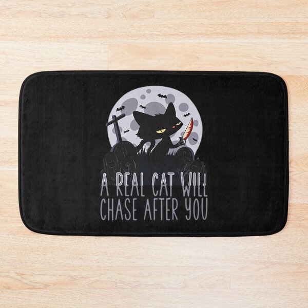 Item preview, A Real Cat Will Chase After You, Funny Halloween Gift, Funny Halloween Cat designed and sold by patchdaprodusah.