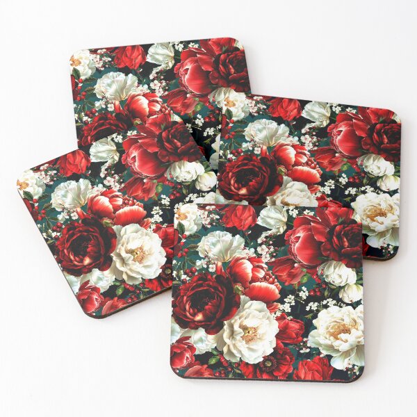 Item preview, Vintage Red And Teal Floral Baroque Elegance  Nightgarden designed and sold by UtArt.