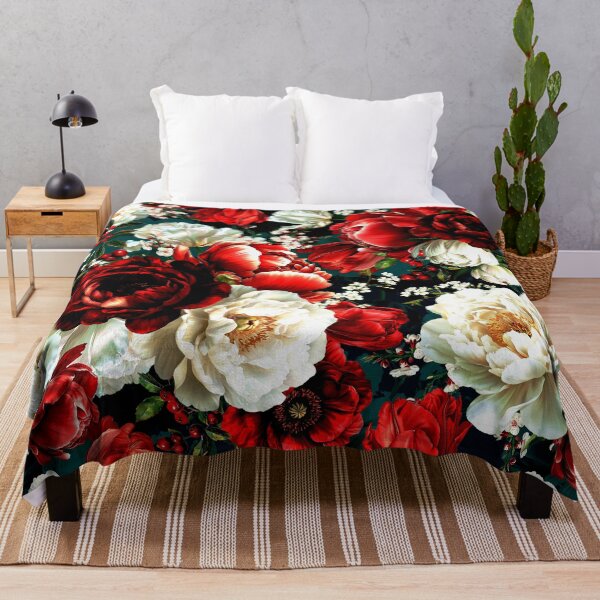 Item preview, Vintage Red And Teal Floral Baroque Elegance Nightgarden designed and sold by UtArt.