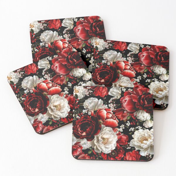 Item preview, Dark Vintage Red Floral Baroque Elegance Nightgarden designed and sold by UtArt.